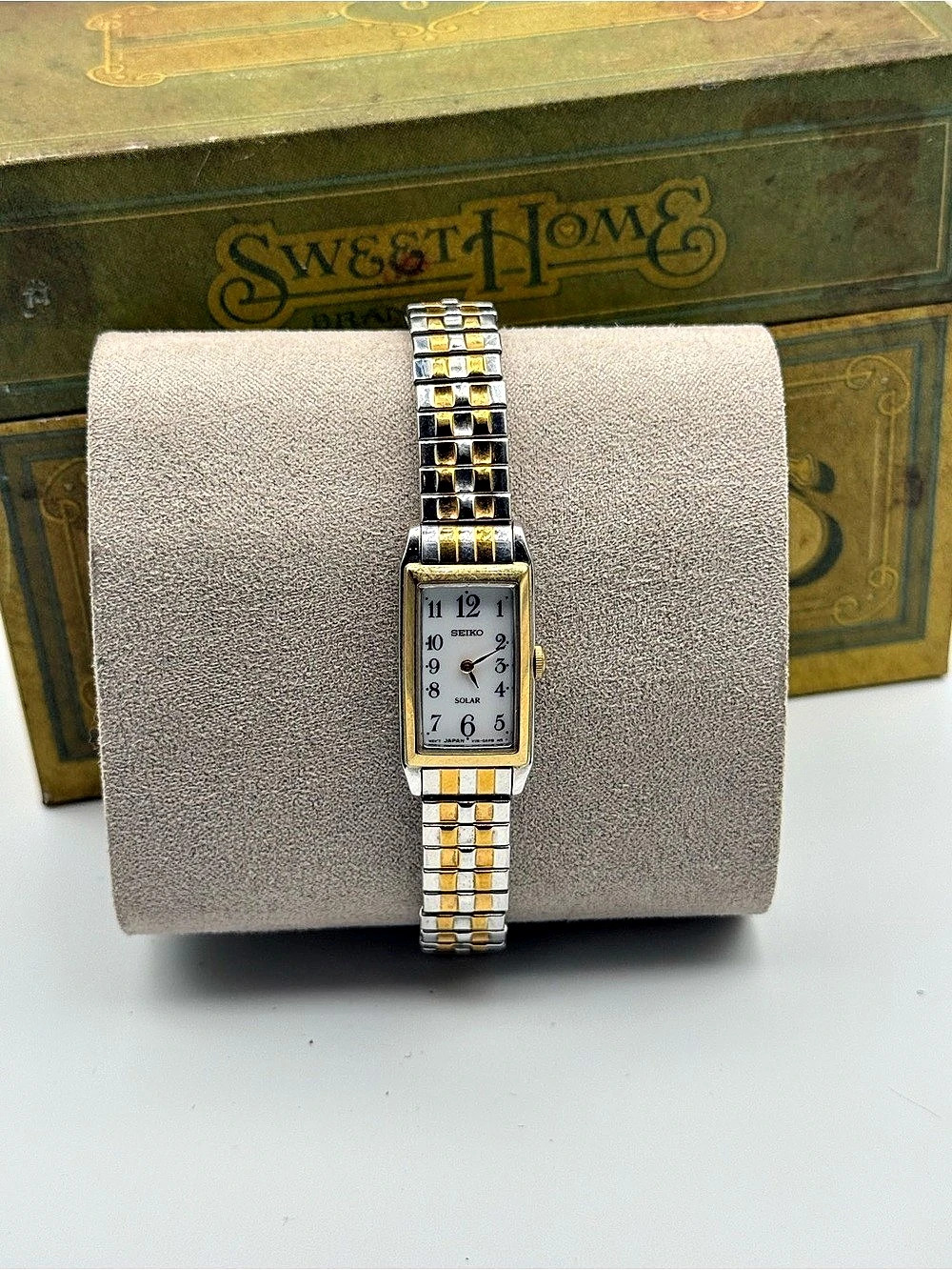 Seiko V118-0A40 Two-Tone Rectangular Watch